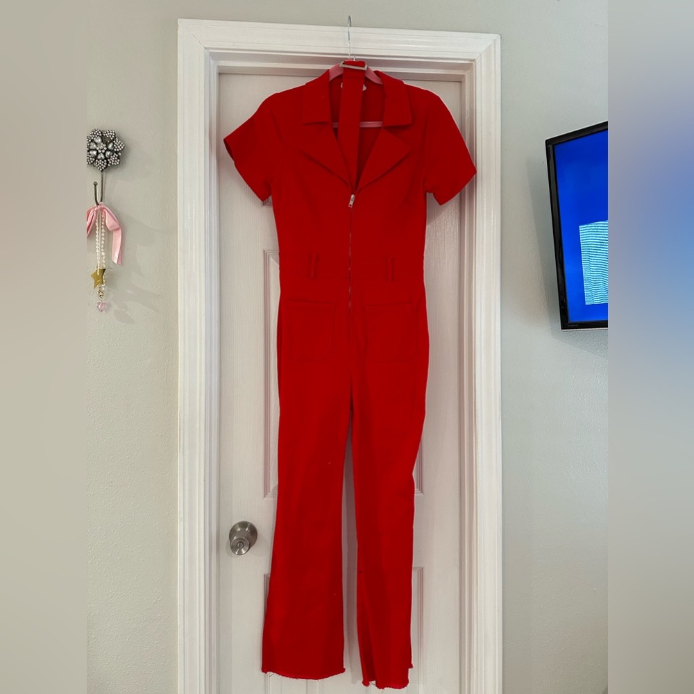 Day + moon red jumpsuit